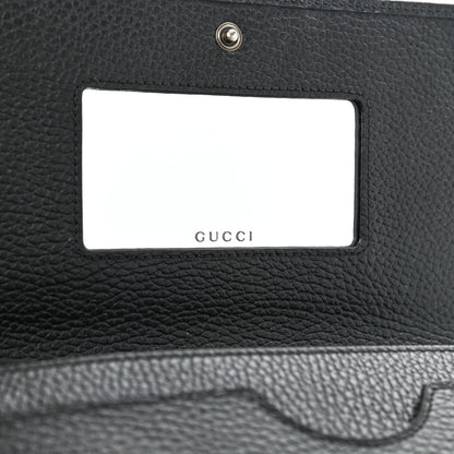 Gucci Dollar Calfskin Enamel Monochrome Mini GG Marmont Chain Wallet Black 7 of 12