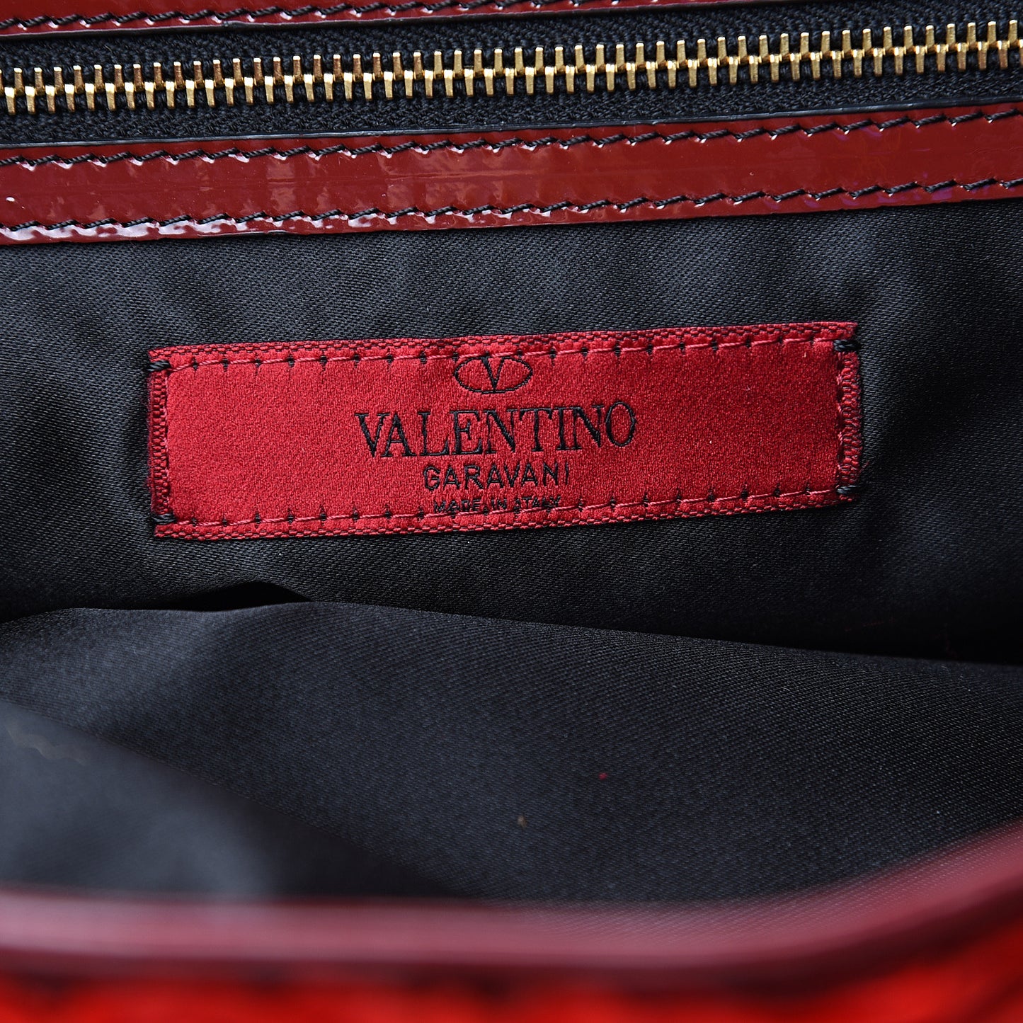 Silk Patent Rosier Tote Red