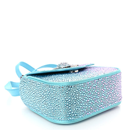 Versace Satin Crystal Studded Mini La Medusa Bag Blue 4 of 11