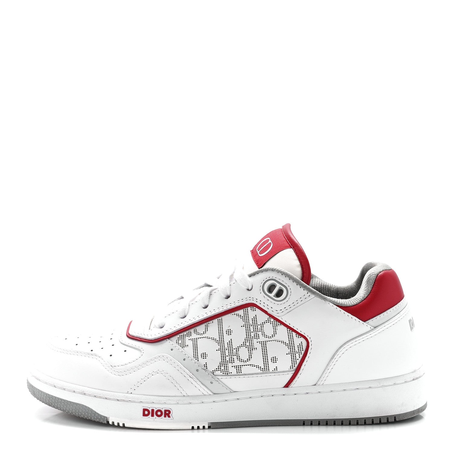 Christian Dior Smooth Calfskin Oblique Galaxy Perforated Mens B27 Low Top Sneakers 40 White Red 1 of 9
