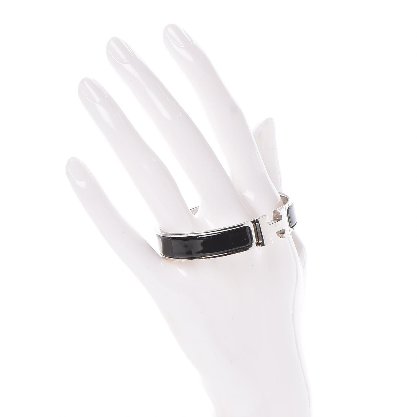 Enamel Narrow Clic Clac H Bracelet PM Black