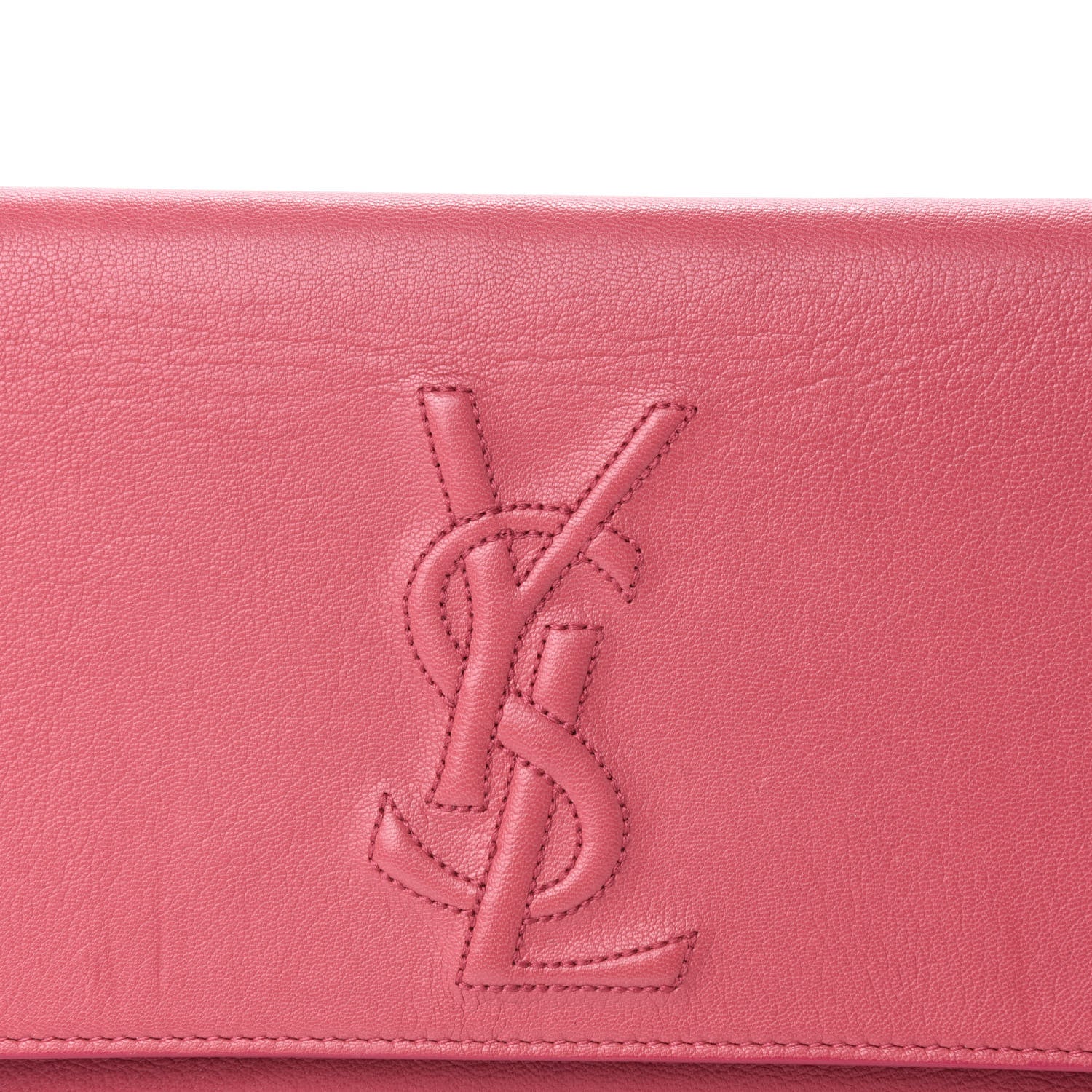 Saint Laurent Calfskin Monogram Large Belle De Jour Clutch Pink 10 of 10