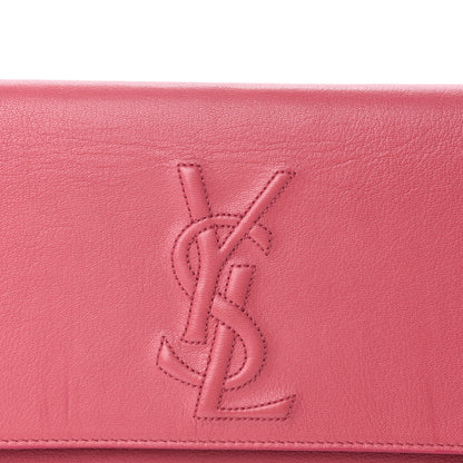 Saint Laurent Calfskin Monogram Large Belle De Jour Clutch Pink 10 of 10