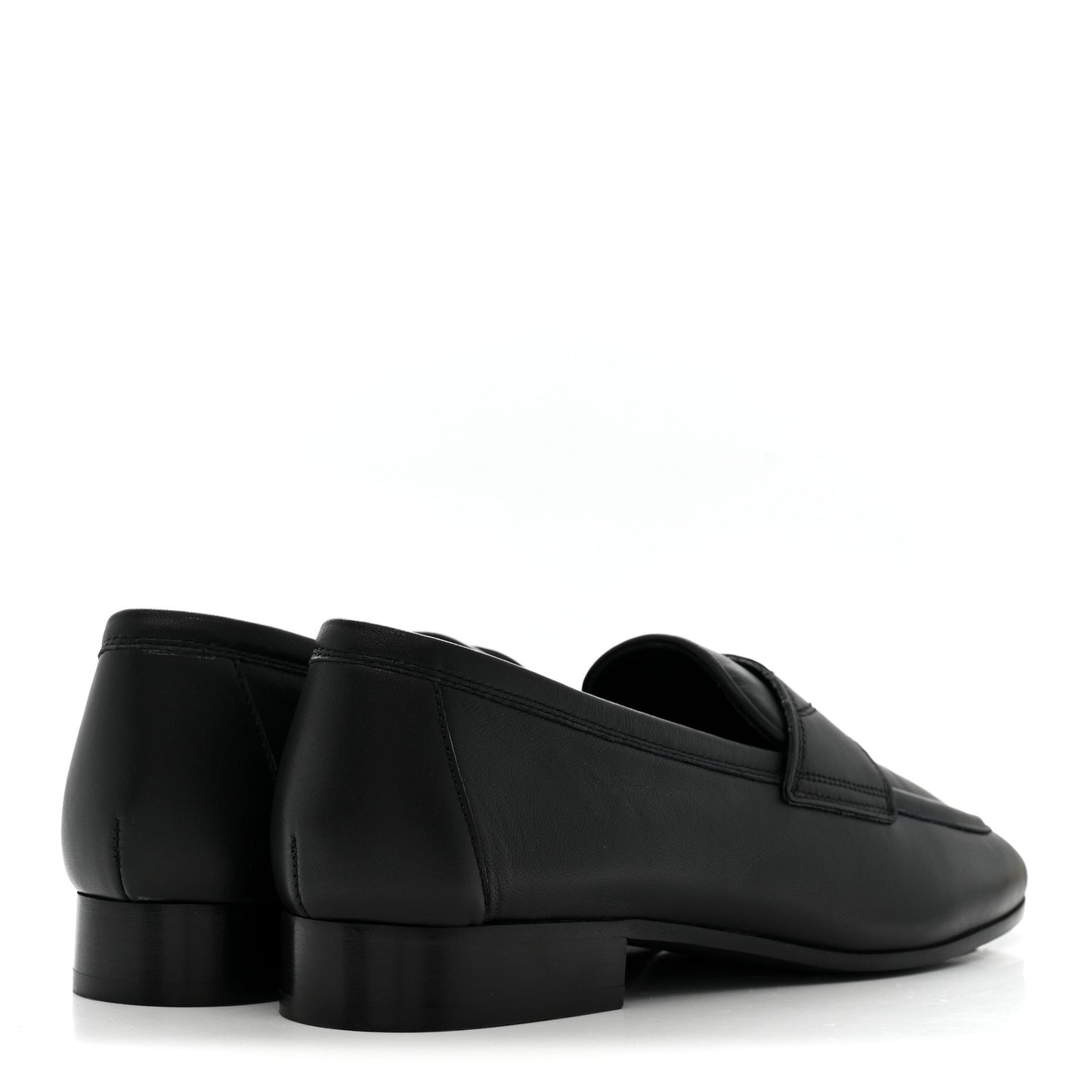 Lambskin Womens Stitched CC Loafers 35 Black