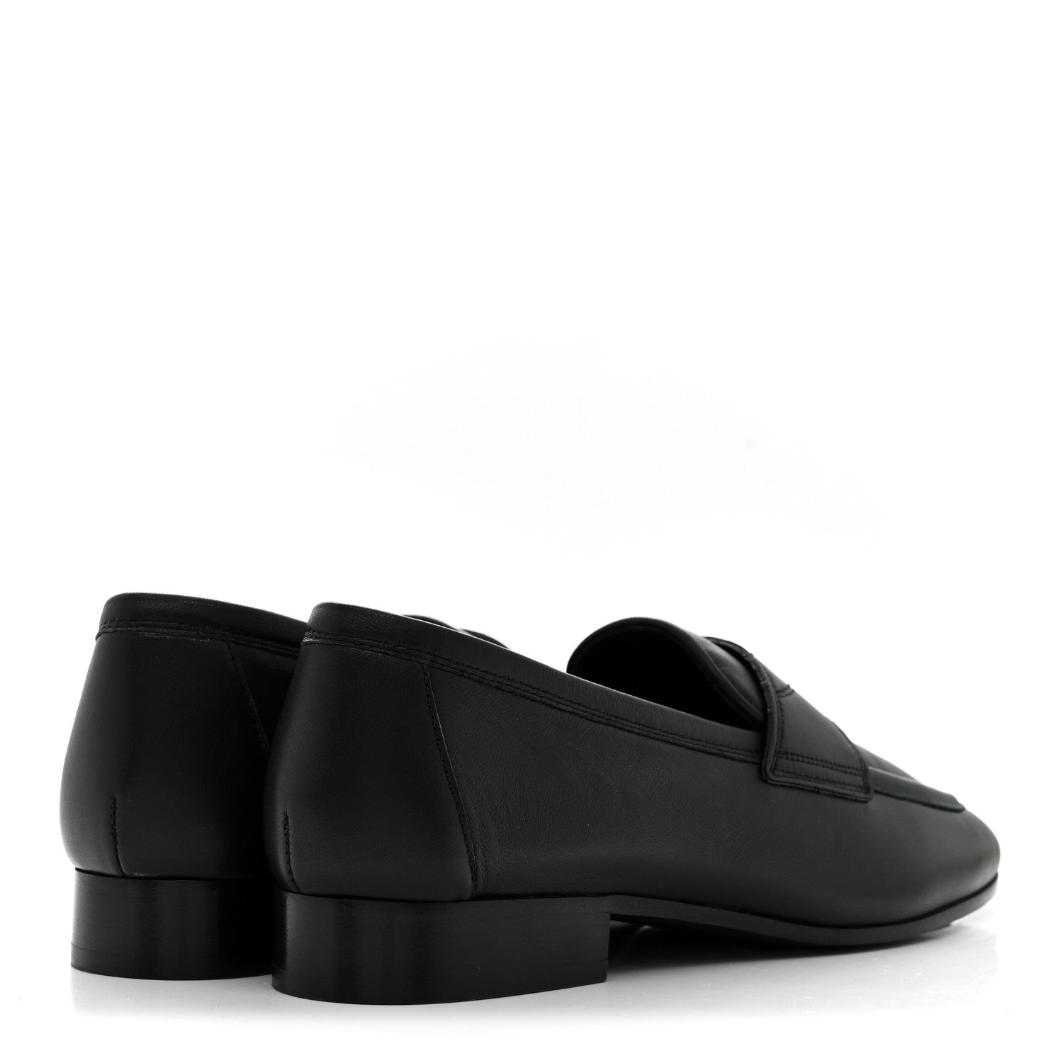 Chanel Lambskin Womens Stitched CC Loafers 35 Black 5 of 11