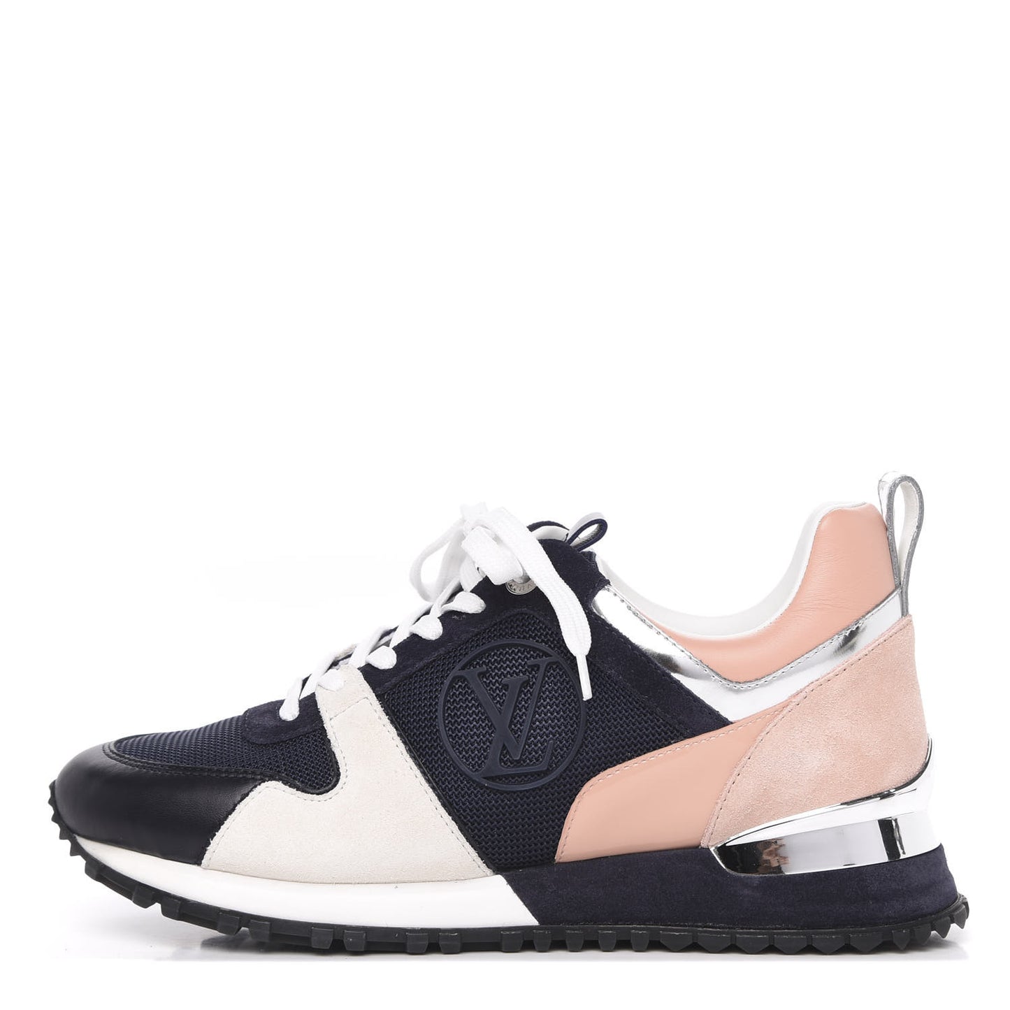 Suede Calfskin Run Away Sneakers 37 Blue Pink White