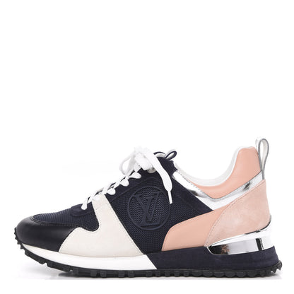 Louis Vuitton Suede Calfskin Run Away Sneakers 37 Blue Pink White 1 of 6