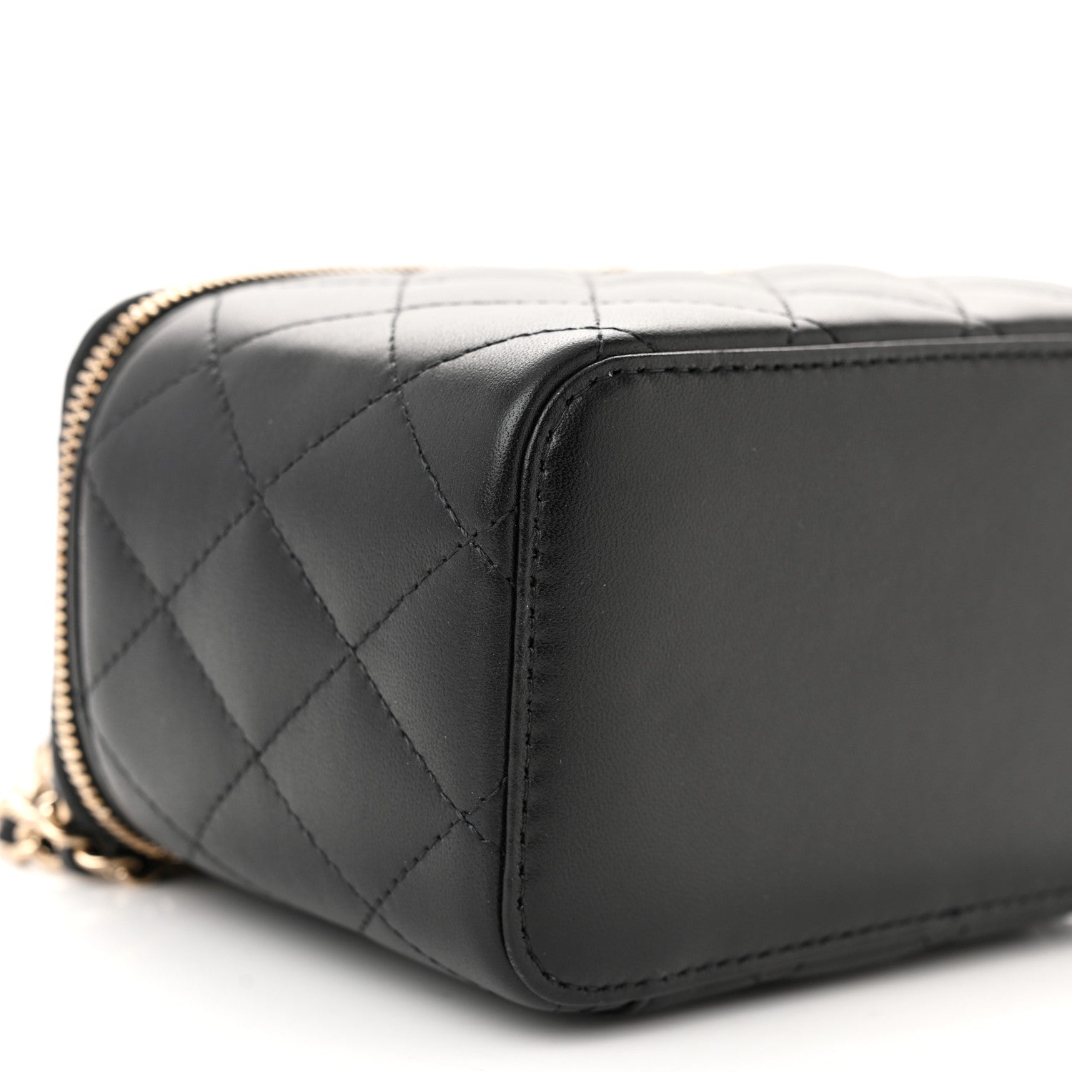 Chanel Lambskin Quilted Small Top Handle Vanity Case With Chain Black 9 of 13