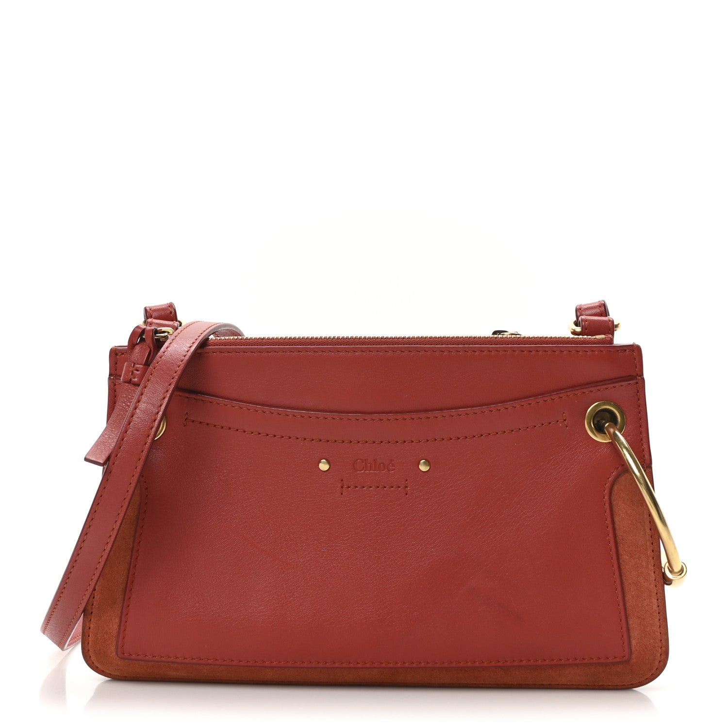 Chloe Calfskin Suede Mini Roy Bag Earthy Red 1 of 9