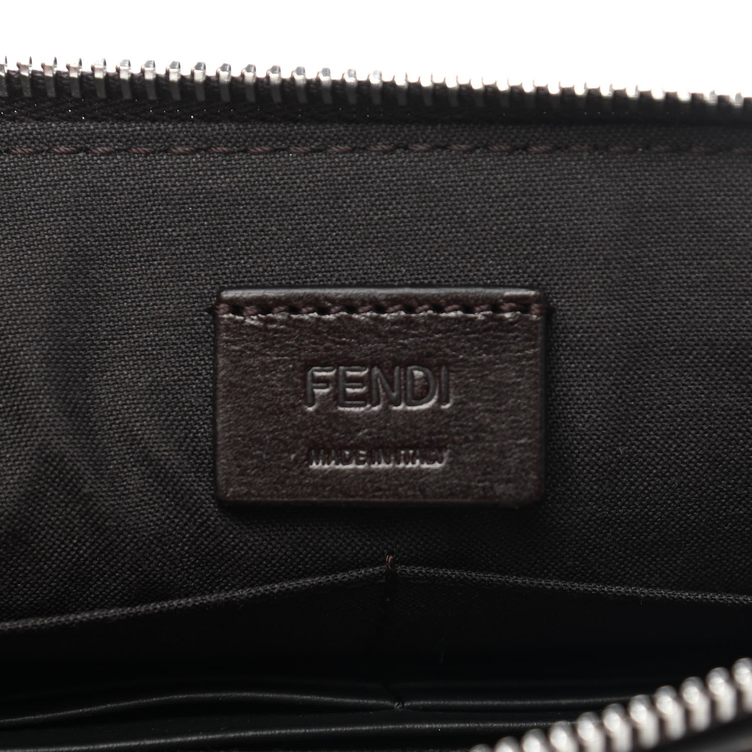 Fendi X SARAH COLEMAN Vitello Grace Light Micro FF Vertigo Embossed Flat Clutch Maya Black 6 of 7
