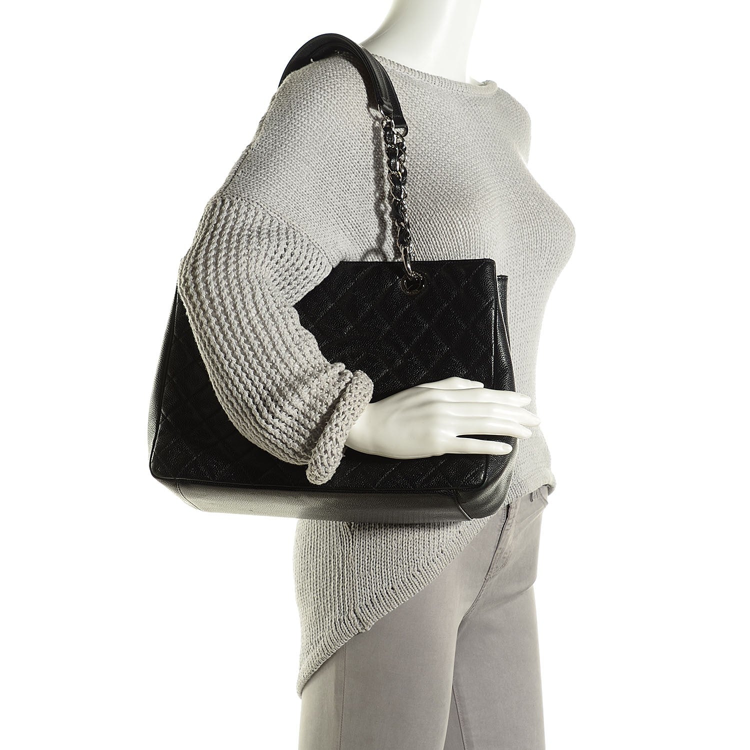 Chanel Caviar Quilted Grand Shopping Tote GST Black 2 of 8