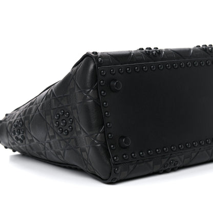 Christian Dior Lambskin Studded Matte Cannage Medium Lady Dior So Black 8 of 14