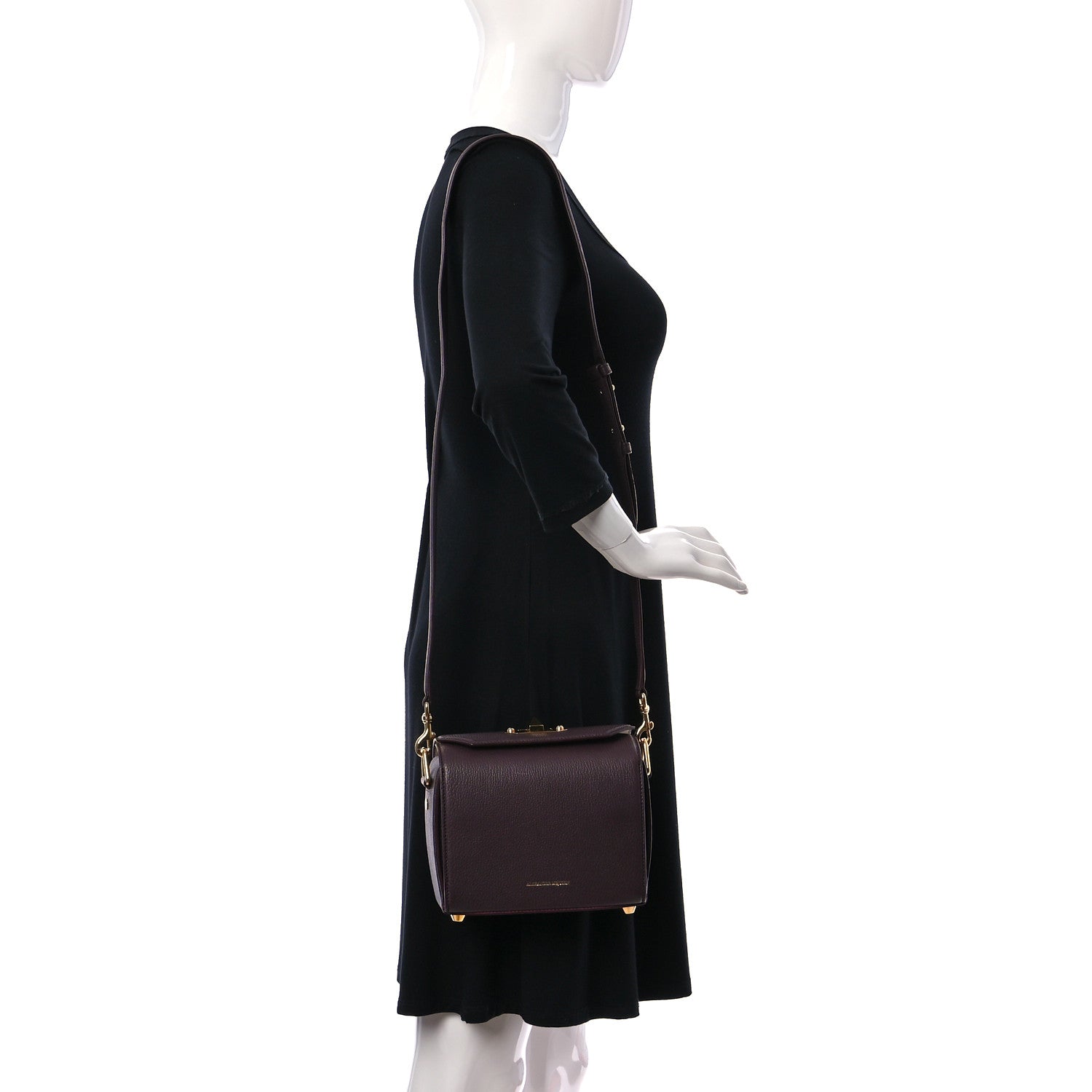 Alexander McQueen Fine Grain Goatskin Box Shoulder Bag 19 Bordeaux 2 of 10
