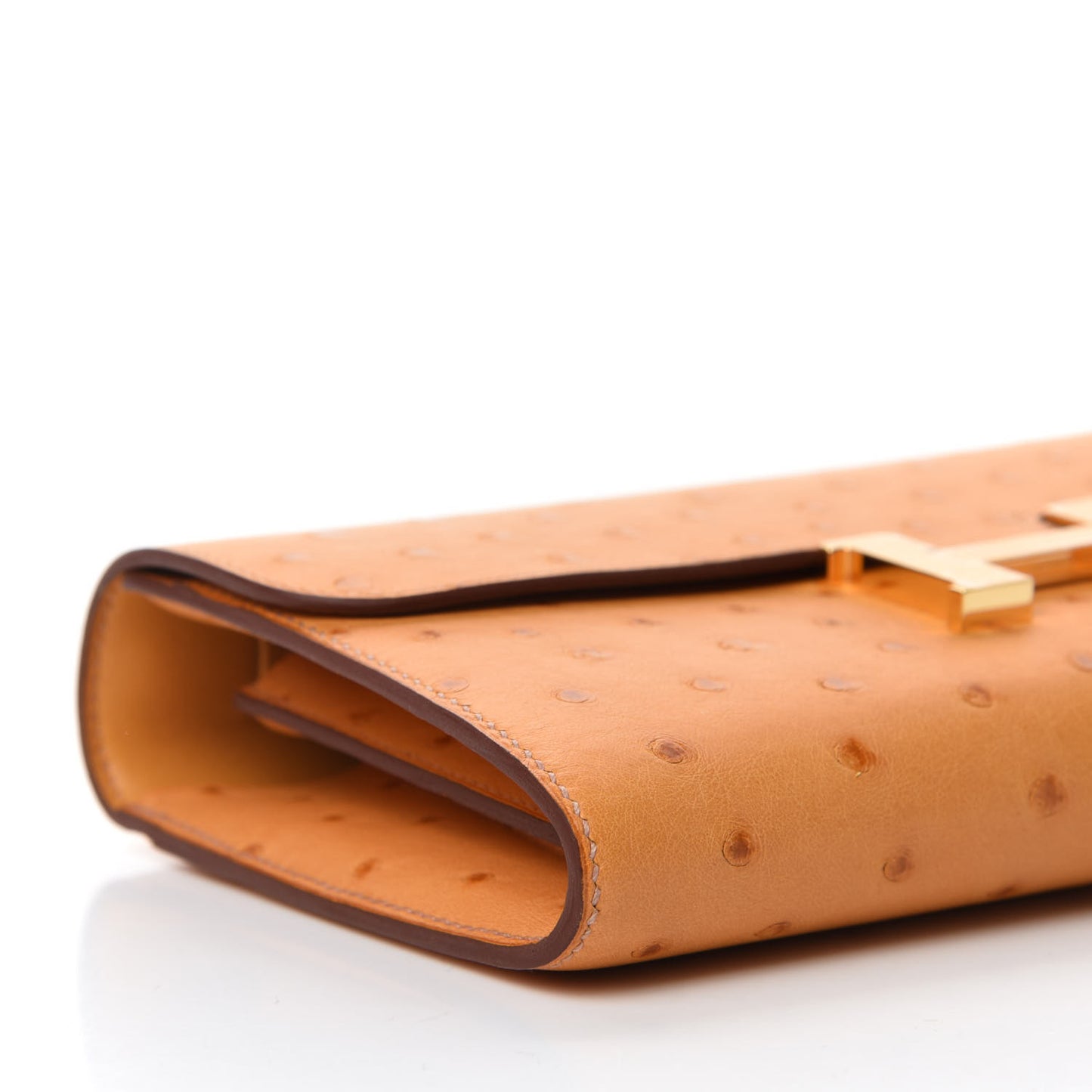 Ostrich Constance Long Wallet To Go Safran