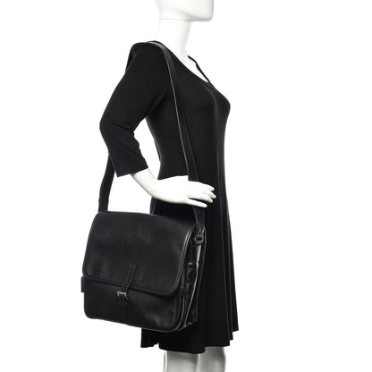 Prada Saffiano Messenger Satchel Black 2 of 9