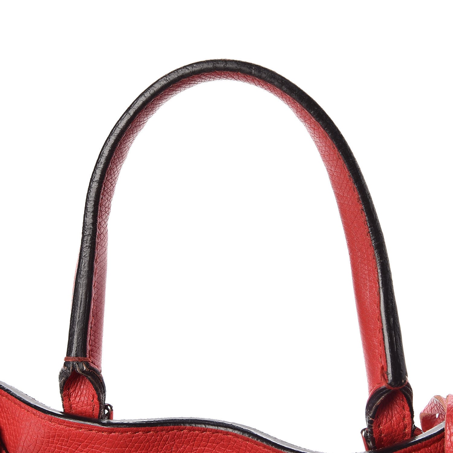 Balenciaga Grained Calfskin Plate Hardware Papier A6 Zip Around Tote Rouge Houx 10 of 16