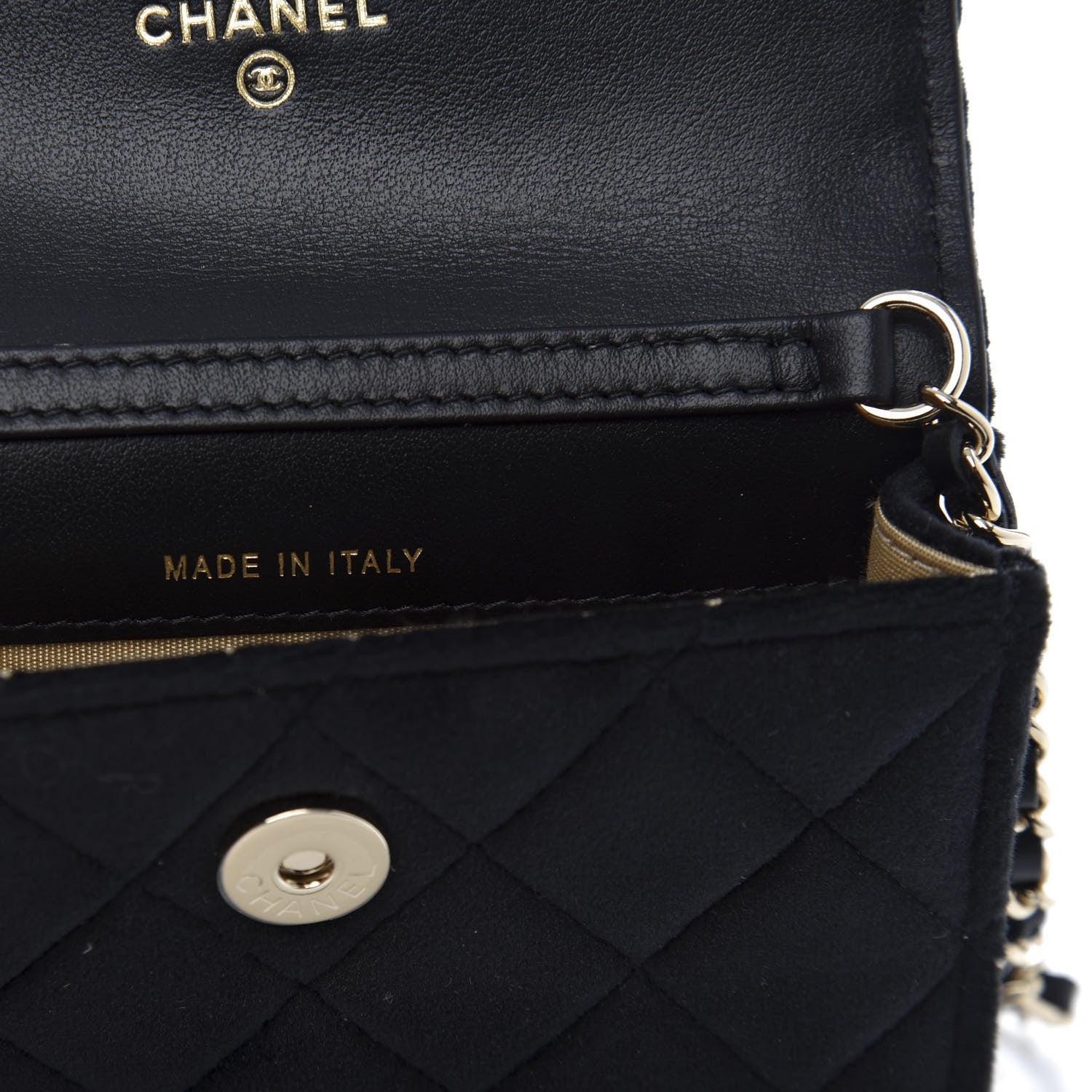 Chanel Velvet Quilted Pearl Crush Clutch With Chain Black 9 of 12