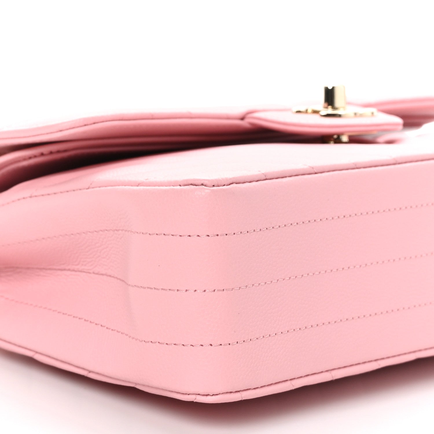 Chanel Caviar Chevron Quilted Small Double Flap Pink 9 of 11
