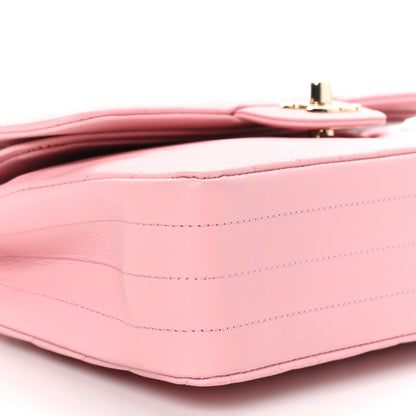 Chanel Caviar Chevron Quilted Small Double Flap Pink 9 of 11