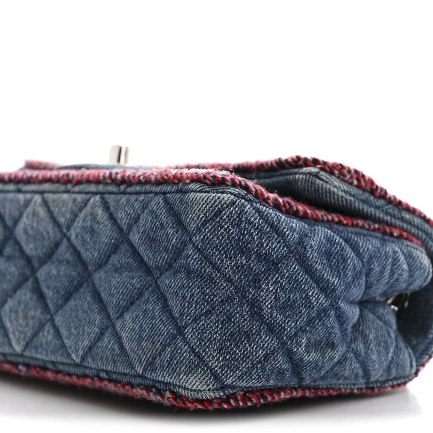 Denim Braided Mini Rectangular Flap Bag Blue