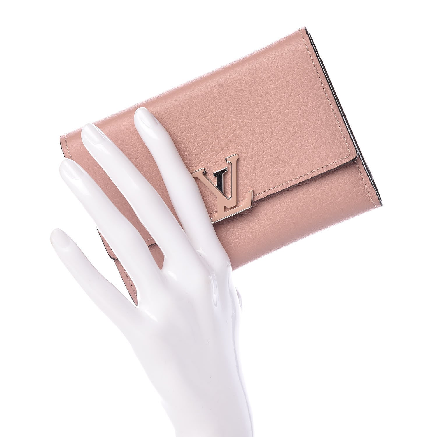 Louis Vuitton Taurillon Capucines Compact Wallet Magnolia 2 of 7