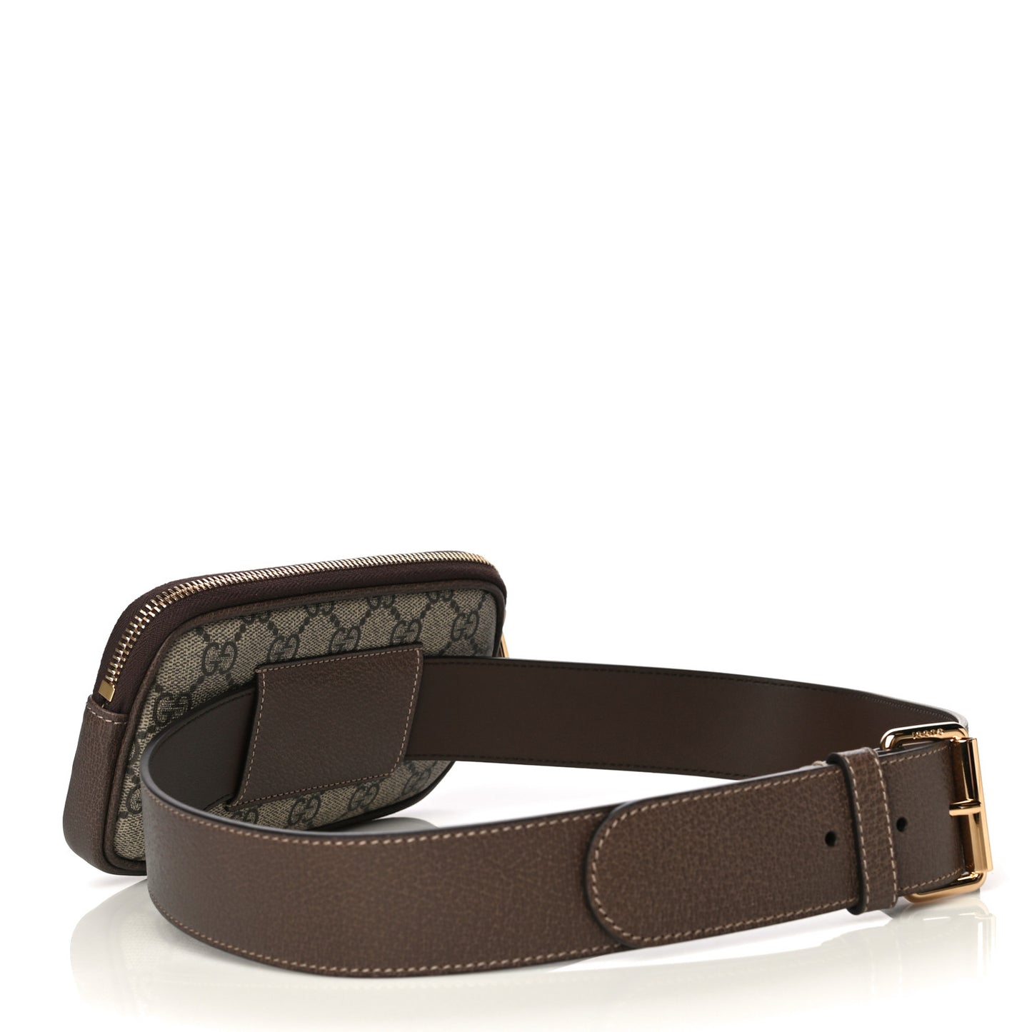 GG Supreme Monogram Ophidia Belted iPhone Case 85 34 Dark Brown