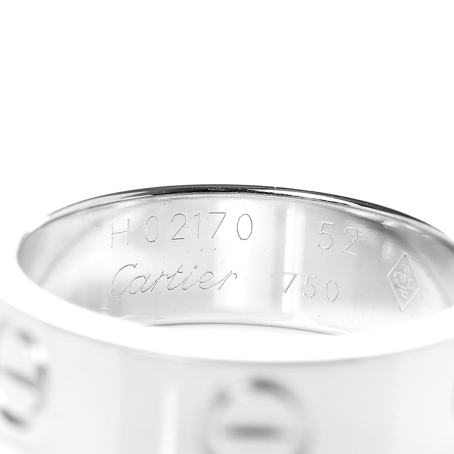 18K White Gold 5.5mm LOVE Ring 52 6