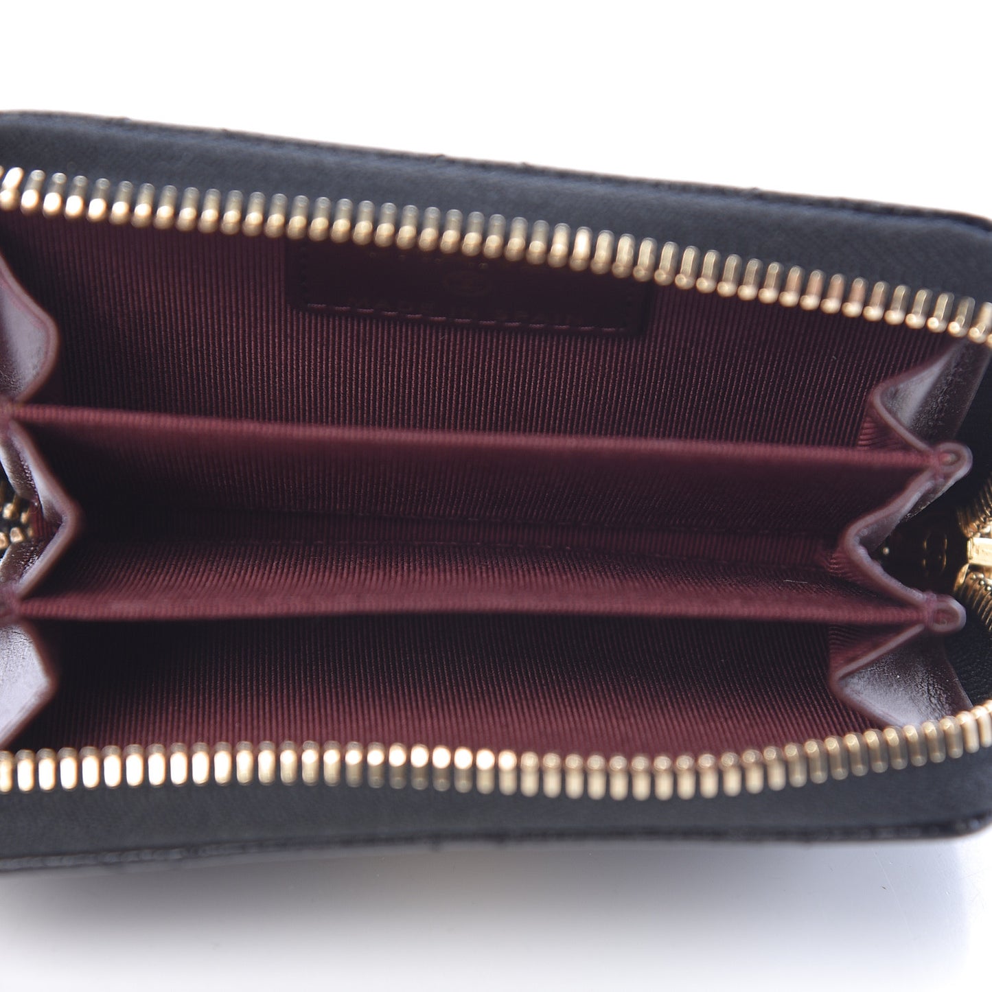 Caviar Quilted Zip Coin Purse Black
