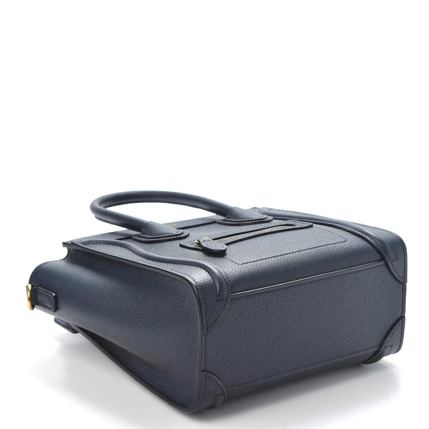 Drummed Calfskin Nano Luggage Navy Blue