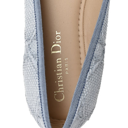 Christian Dior Raffia Cannage Ballet Flat 39.5 Bleu Pastel 8 of 9