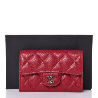 Chanel Caviar Quilted Card Holder Dark Pink 7 of 7