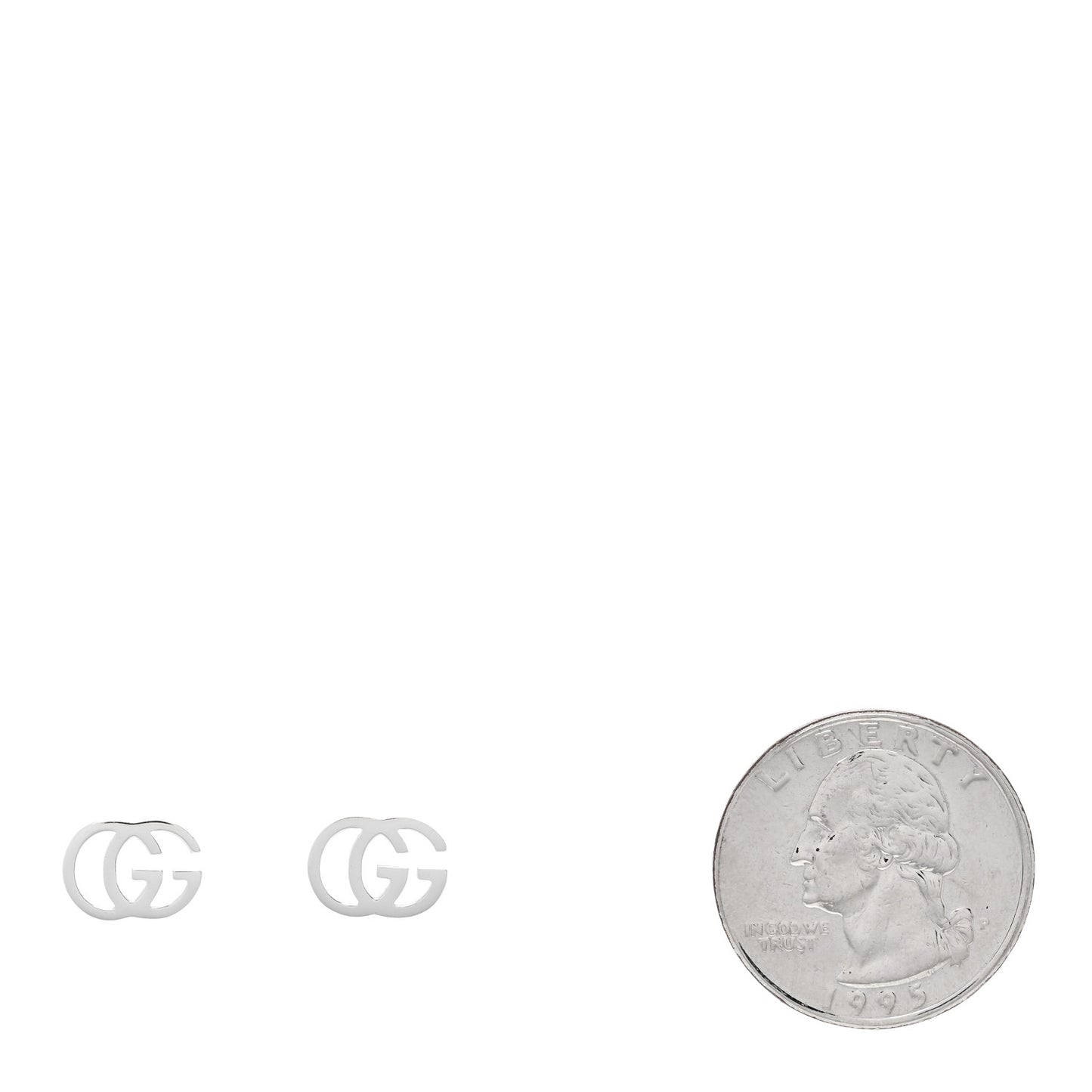 18K White Gold Running G Stud Earrings