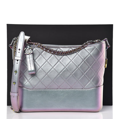 Chanel Iridescent Lambskin Calfskin Quilted Medium Gabrielle Hobo Light Purple 8 of 8