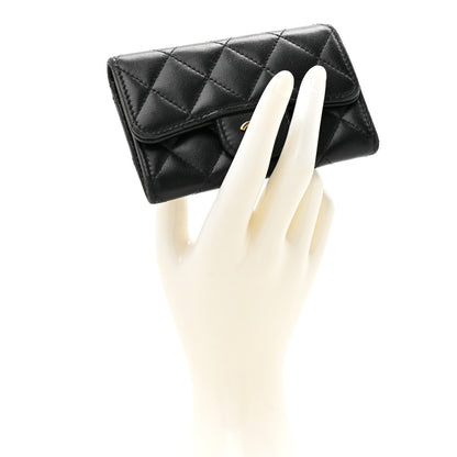 Chanel Lambskin Quilted Flap Card Holder Black 2 of 11