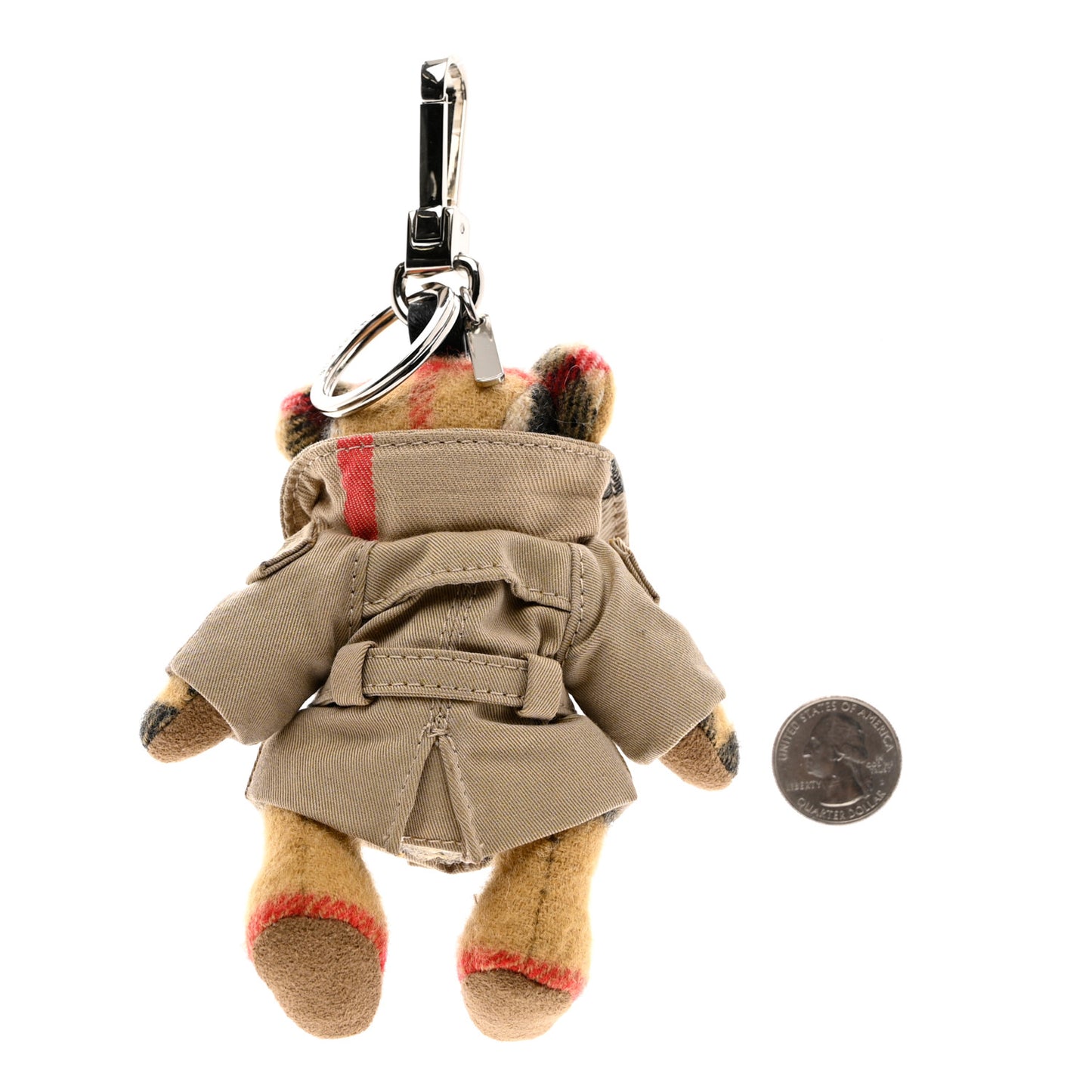 Thomas Check Trench Teddy Bear Keychain Charm Camel