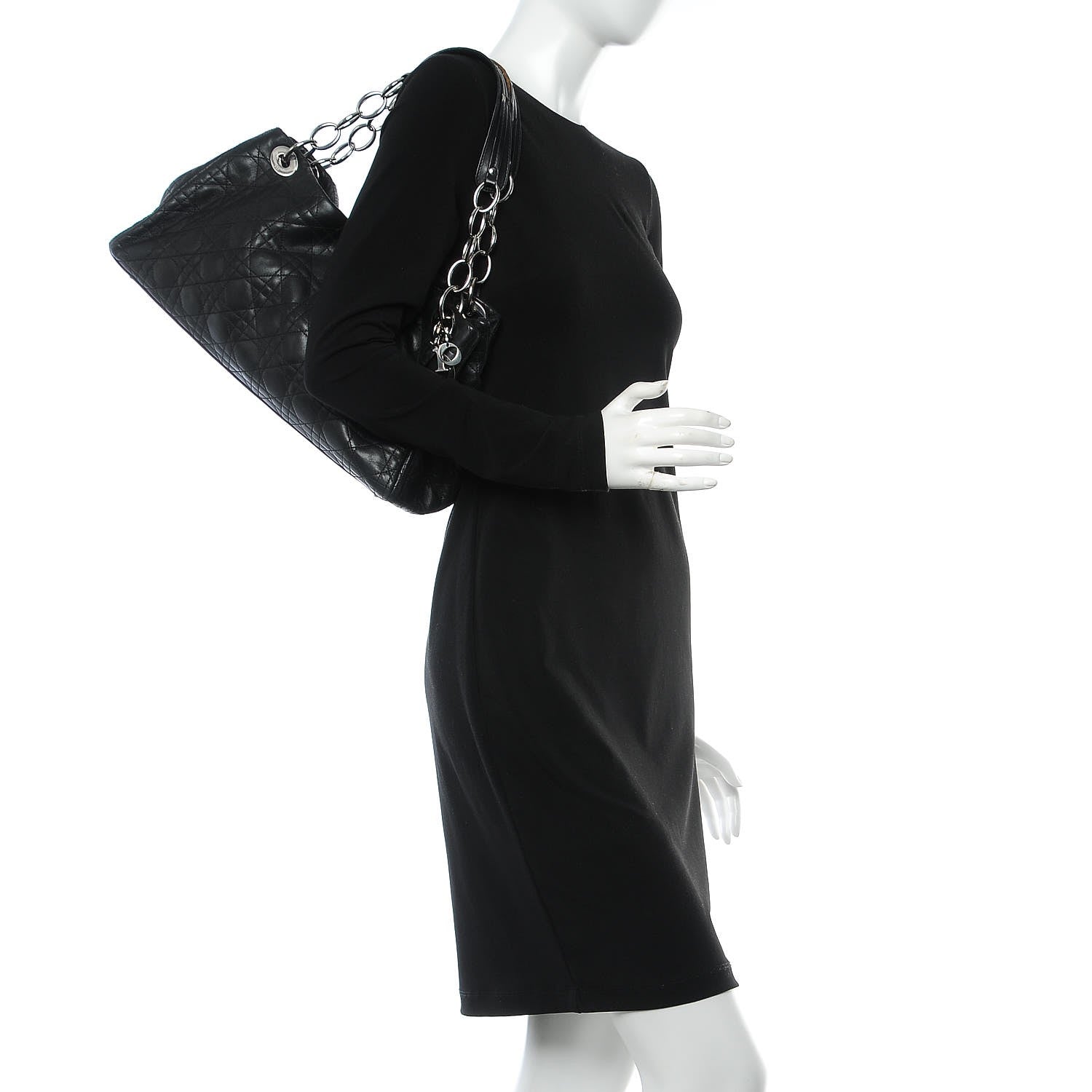 Christian Dior Lambskin Cannage Soft East West Tote Black 2 of 13