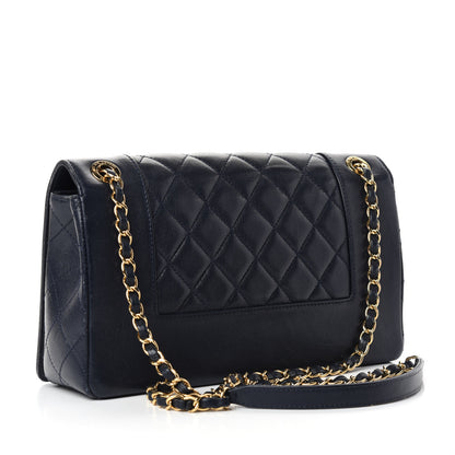 Chanel Sheepskin Quilted Vintage Mademoiselle Flap Navy 3 of 10