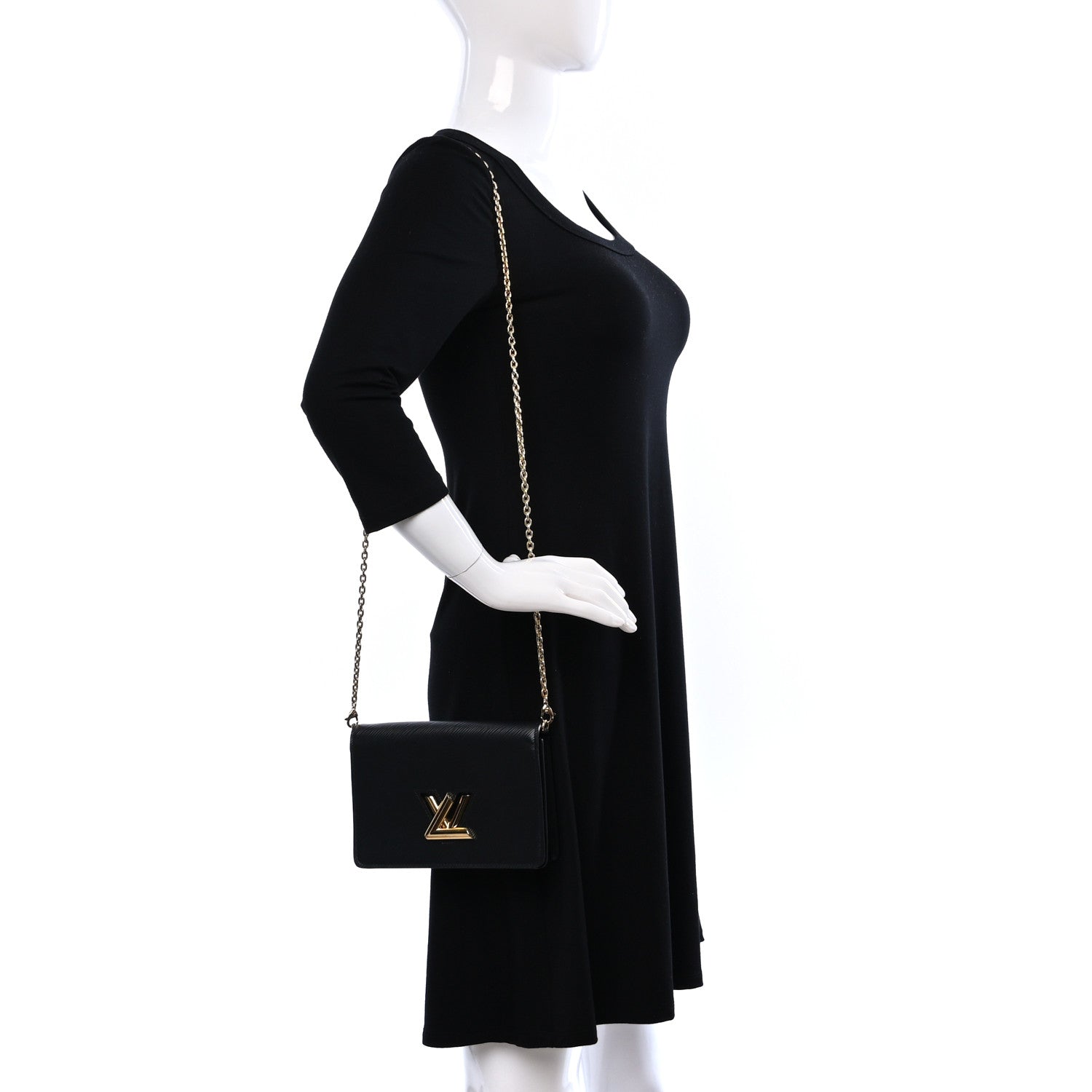Louis Vuitton Epi Twist Belt Chain Wallet Black 2 of 8