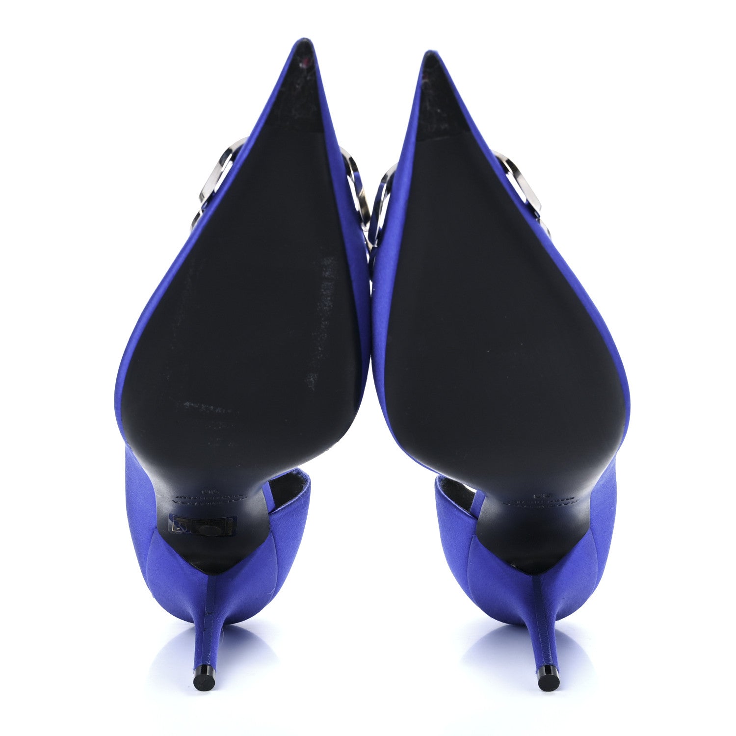 Balenciaga Satin Talon d'Orsay Pumps 38 Bleu 5 of 8