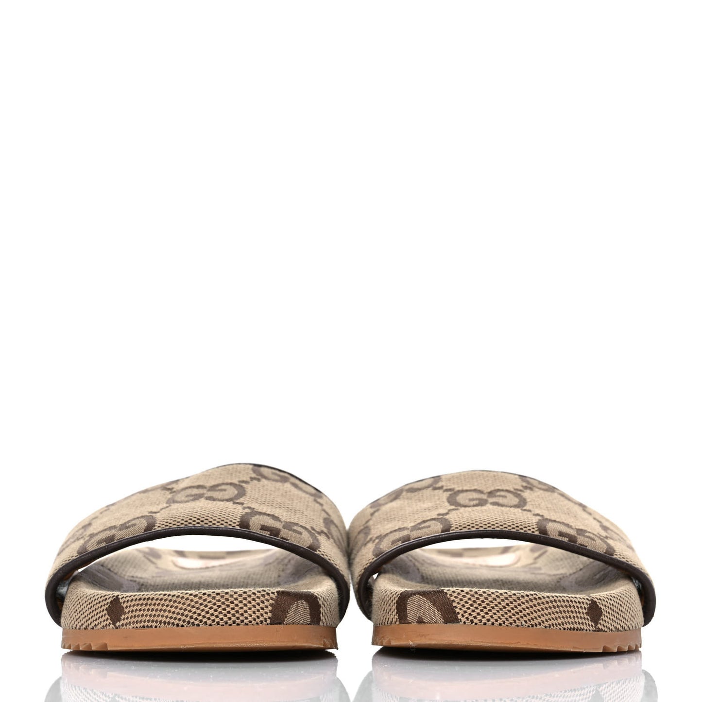 Monogram Jumbo GG Mens Slide Sandals 8 Camel Ebony