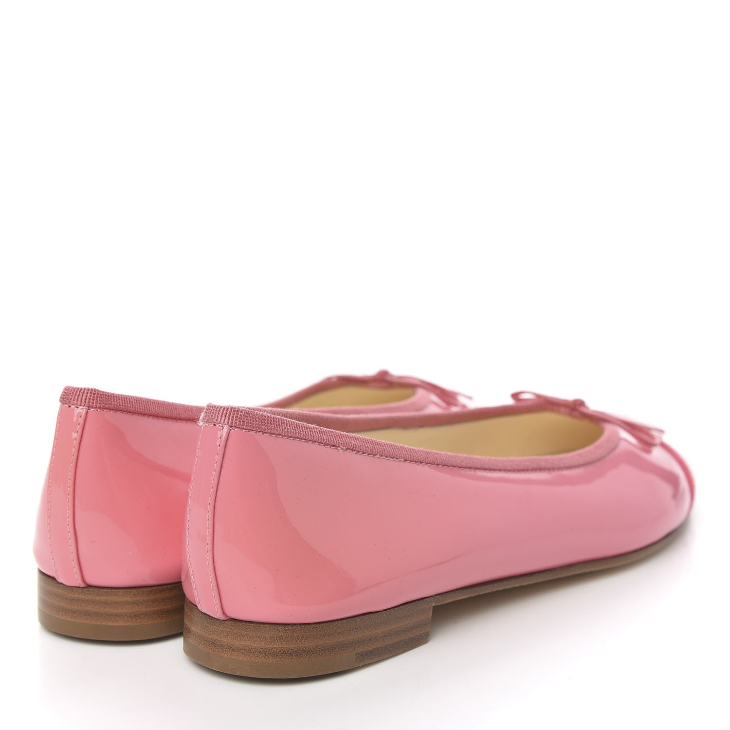 Chanel Patent CC Cap Toe Ballerina Flats 38.5 Light Pink 4 of 8