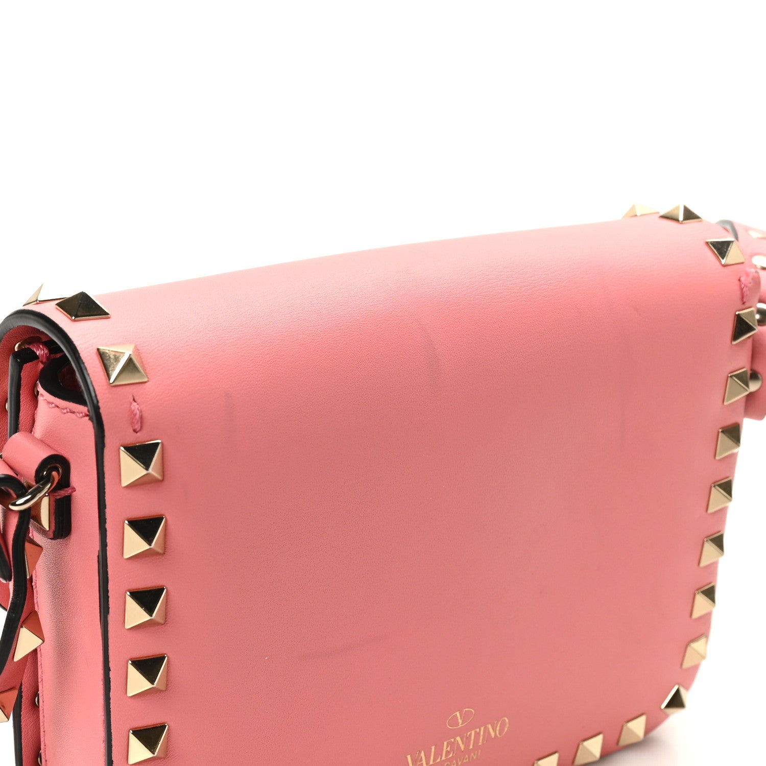 Valentino Garavani Vitello Rockstud Flap Crossbody Bag Paradise Rose 10 of 10