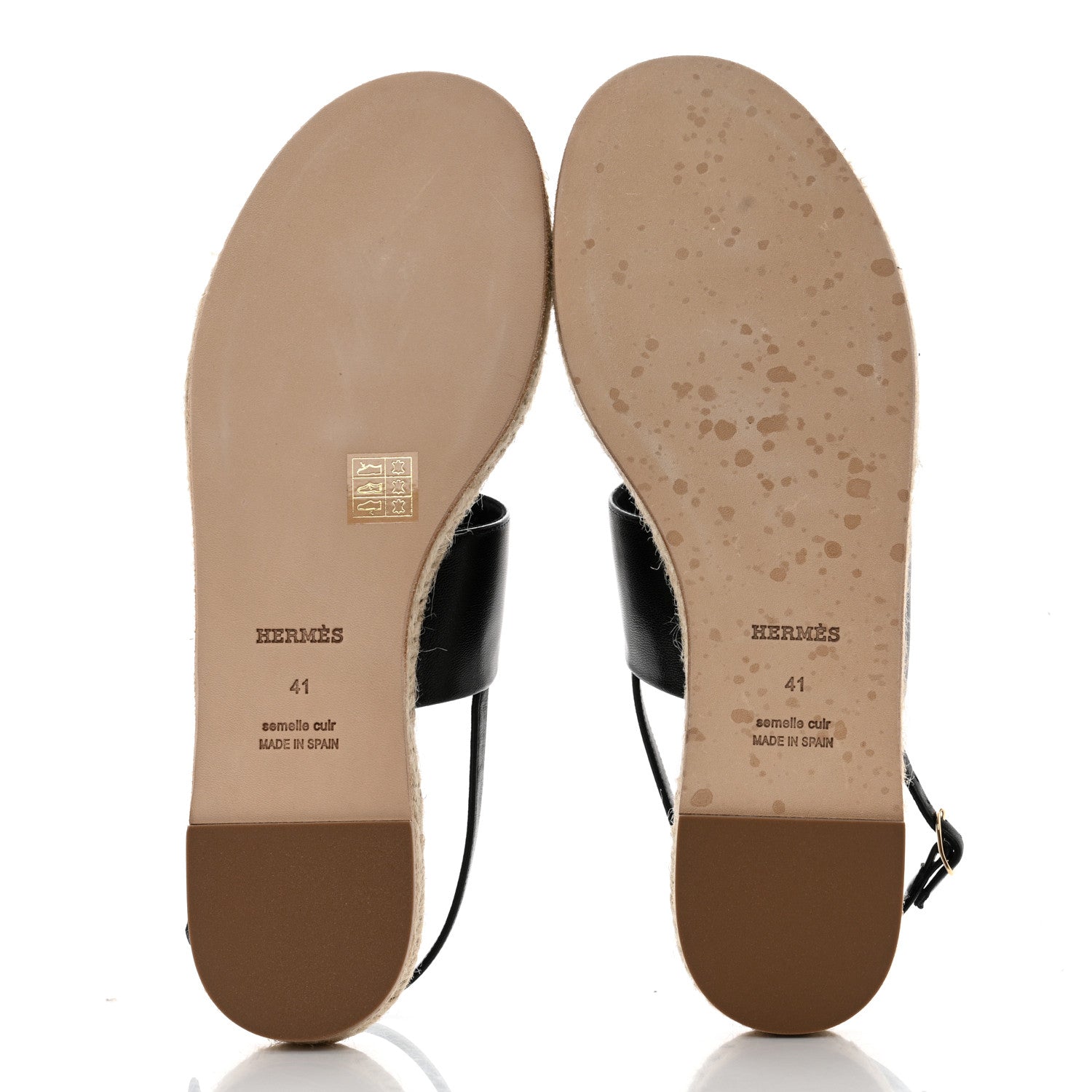 Hermes Goatskin Eloise Espadrille Sandals 41 Black 5 of 9
