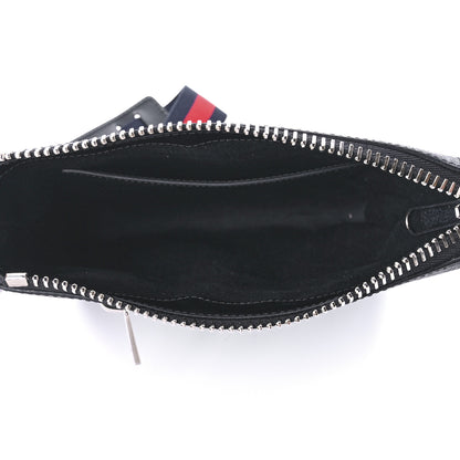 Gucci GG Supreme Monogram Web Small Flat Messenger Bag Black Grey 5 of 14