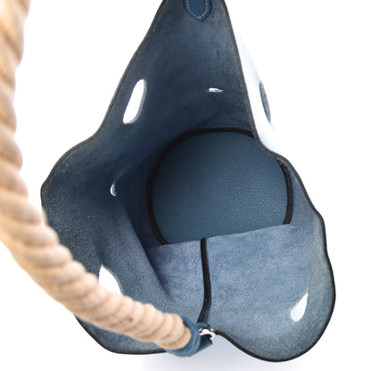 Hermes Taurillon Clemence Mangeoire Rope Bag Blue Jean 5 of 9