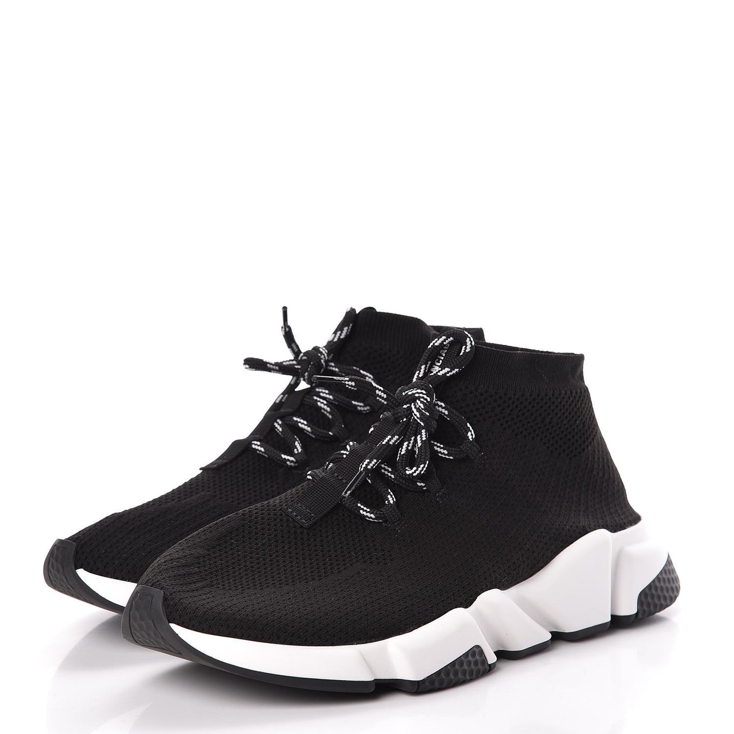 Knit Womens Speed Lace Up Sneakers 42 Black