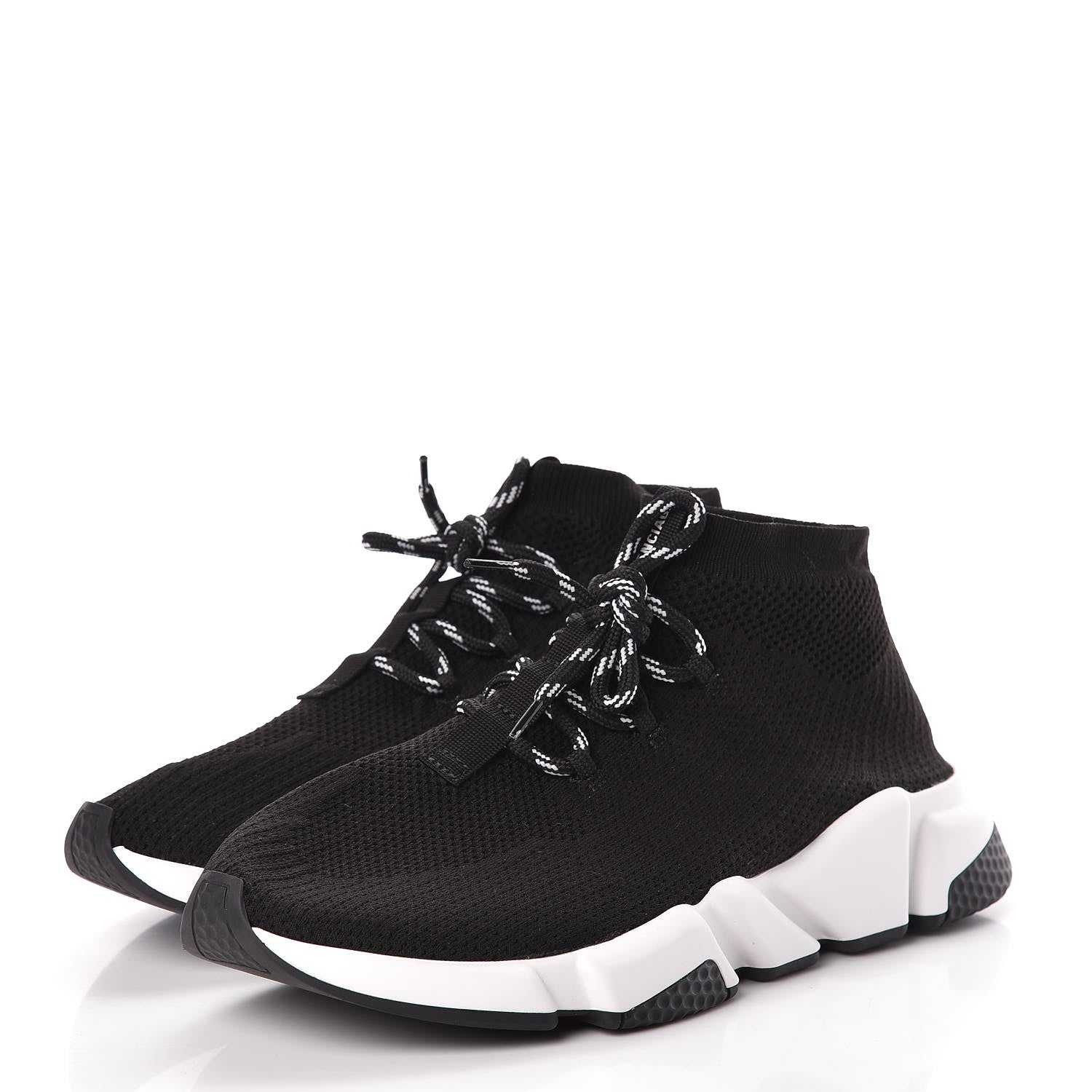 Balenciaga Knit Womens Speed Lace Up Sneakers 42 Black 3 of 10