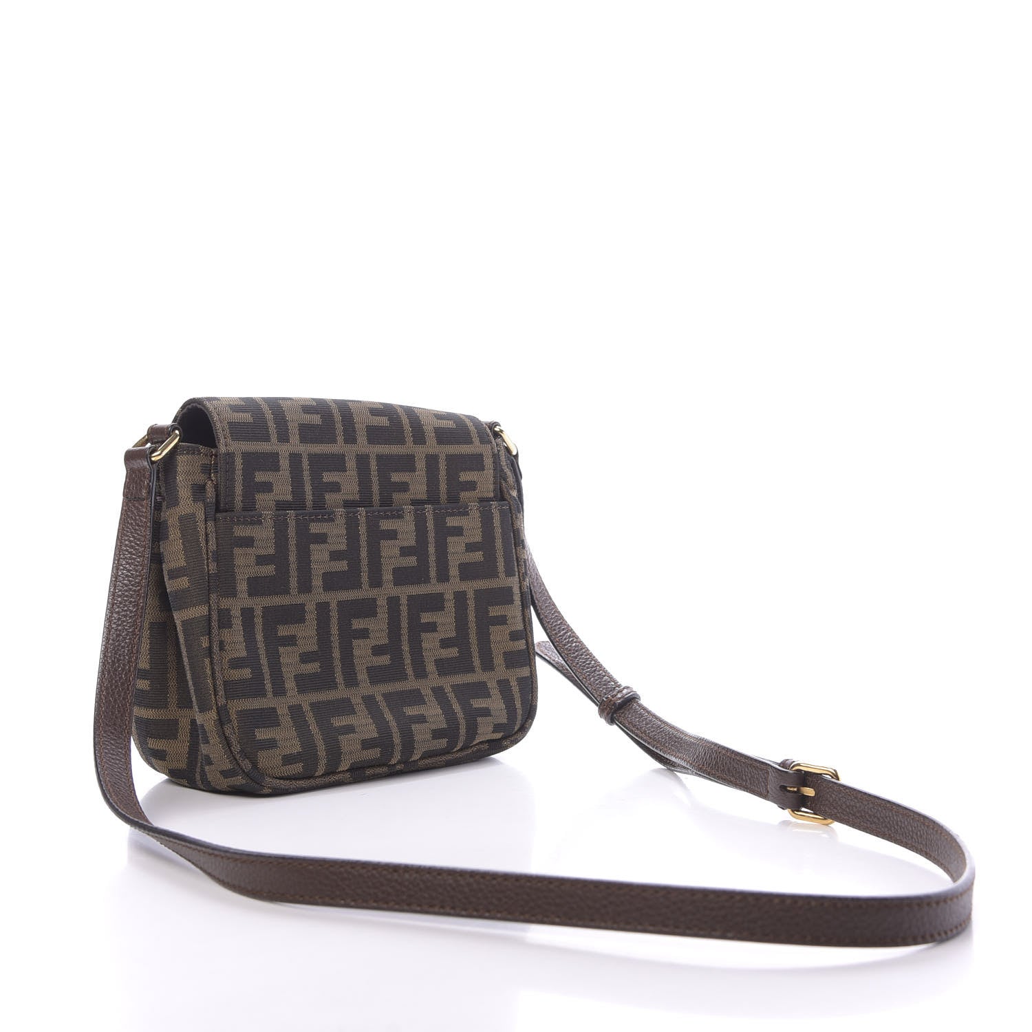 Fendi Zucca Vitello Artic Mini Messenger Bag Tobacco Castagna 3 of 13