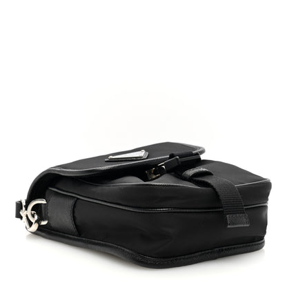 Prada Re-Nylon Saffiano Mini Pocket Single Snap Buckle Messenger Bag Black 4 of 10