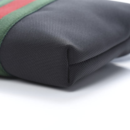 Gucci Techno Canvas Selleria Calfskin Web Small Flat Messenger Bag Black 10 of 10